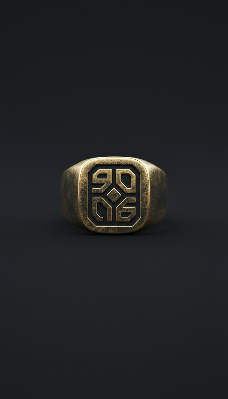 Blackened Gold Signet Ring