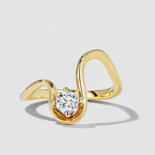 Curve Diamond Statement Ring