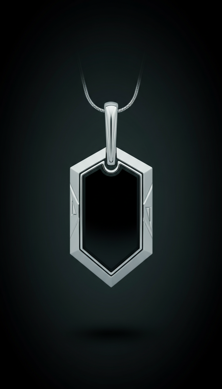 Platinum and Onyx Pendant
